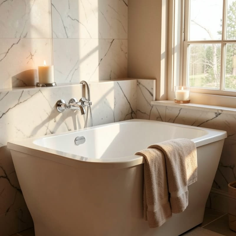Modern bathroom renovation in Footscray by Amica Construction