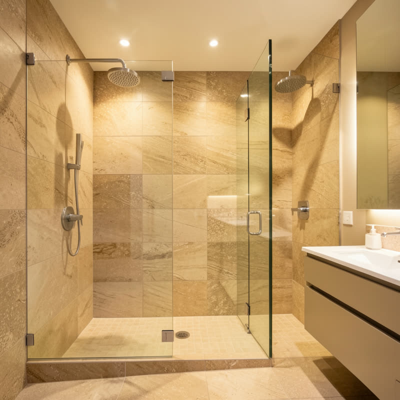 Modern bathroom renovation in Moorabbin by Amica Construction